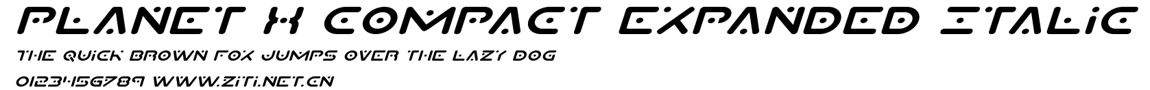 Planet X Compact Expanded Italic.ttf字體轉換器圖片