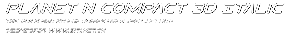 Planet N Compact 3D Italic.ttf字體轉換器圖片