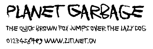 Planet Garbage.ttf字體轉換器圖片