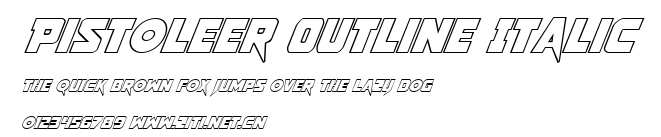 Pistoleer Outline Italic.ttf字體轉換器圖片