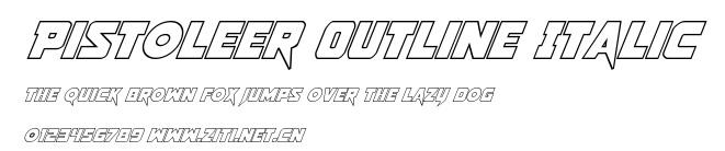 Pistoleer Outline Italic.ttf字體轉換器圖片