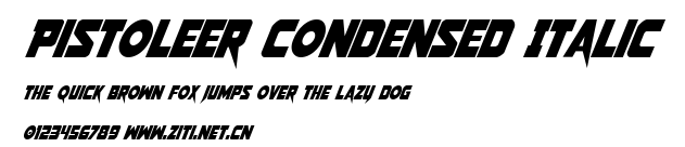 Pistoleer Condensed Italic.ttf字體轉換器圖片