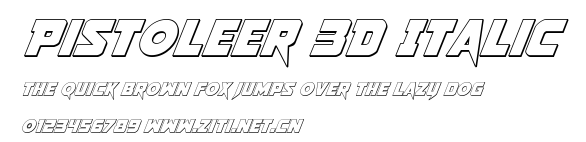 Pistoleer 3D Italic.ttf字體轉換器圖片