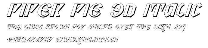 Piper Pie 3D Italic.ttf字體轉換器圖片