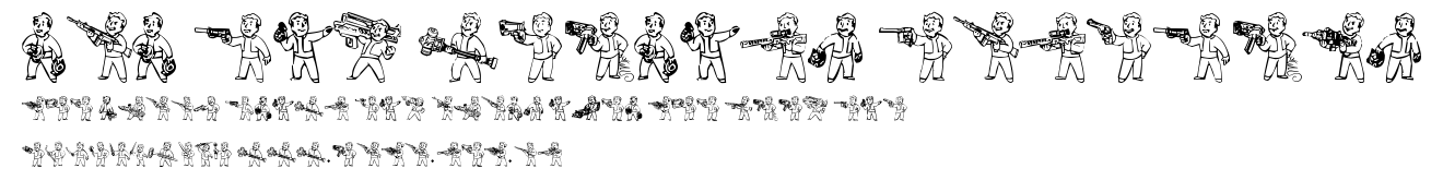 Pip Boy Weapons Dingbats.ttf字體轉換器圖片