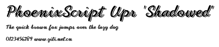 PhoenixScript Upr 'Shadowed'.ttf字體轉換器圖片
