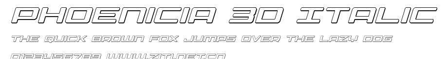 Phoenicia 3D Italic.ttf字體轉換器圖片