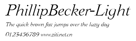 PhillipBecker-Light.ttf字體轉換器圖片