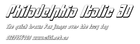 Philadelphia Italic 3D.ttf字體轉換器圖片