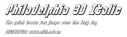 Philadelphia 3D Italic.ttf字體轉換器圖片