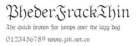 PhederFrackThin.ttf字體轉換器圖片
