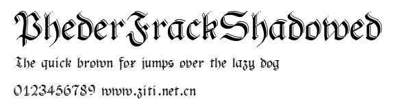 PhederFrackShadowed.ttf字體轉換器圖片
