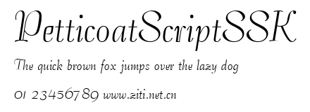 PetticoatScriptSSK.ttf字體轉換器圖片