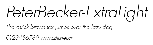 PeterBecker-ExtraLight.ttf字體轉換器圖片
