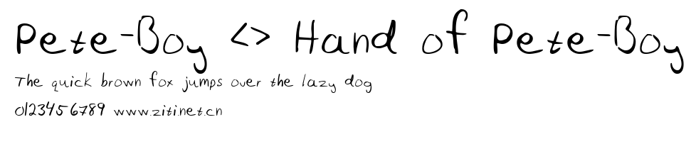 Pete-Boy <> Hand of Pete-Boy.ttf字體轉換器圖片