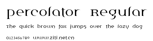Percolator Regular.ttf字體轉換器圖片