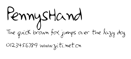 PennysHand.ttf字體轉換器圖片