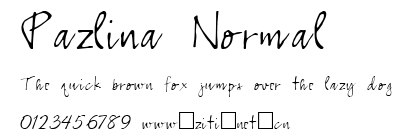 Pazlina Normal.ttf字體轉換器圖片