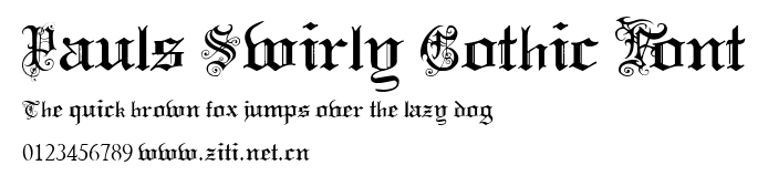 Pauls Swirly Gothic Font.ttf字體轉換器圖片