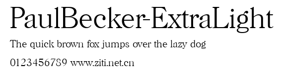 PaulBecker-ExtraLight.ttf字體轉換器圖片
