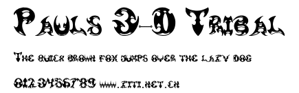 Pauls 3-D Tribal.ttf字體轉換器圖片