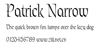 Patrick Narrow.ttf字體轉換器圖片