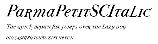ParmaPetitSCItalic.ttf字體轉換器圖片