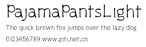 PajamaPantsLight.ttf字體轉換器圖片