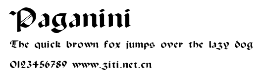 Paganini.ttf字體轉換器圖片