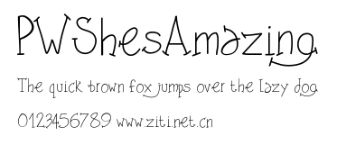 PWShesAmazing.ttf字體轉換器圖片
