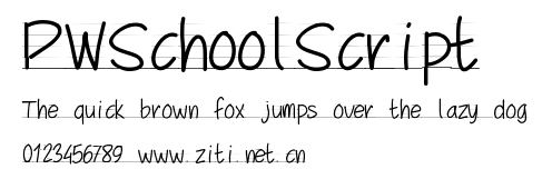 PWSchoolScript.ttf字體轉換器圖片