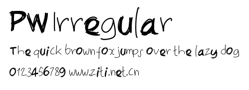 PWIrregular.ttf字體轉換器圖片
