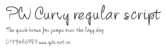 PW Curvy regular script.ttf字體轉換器圖片