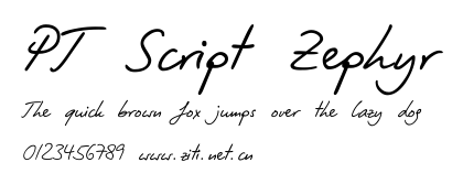 PT Script Zephyr.ttf字體轉換器圖片