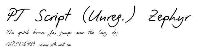 PT Script (Unreg.) Zephyr.ttf字體轉換器圖片