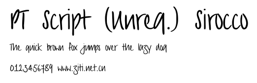 PT Script (Unreg.) Sirocco.ttf字體轉換器圖片