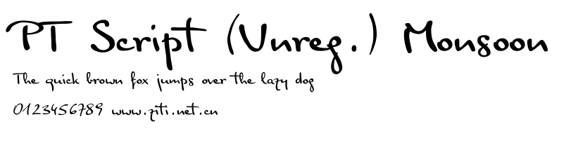 PT Script (Unreg.) Monsoon.ttf字體轉換器圖片