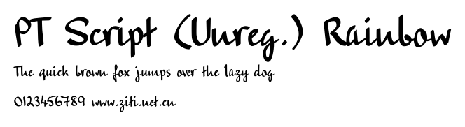 PT Script (Unreg.) Rainbow.ttf字體轉換器圖片
