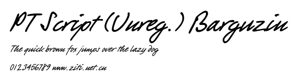 PT Script (Unreg.) Barguzin.ttf字體轉換器圖片