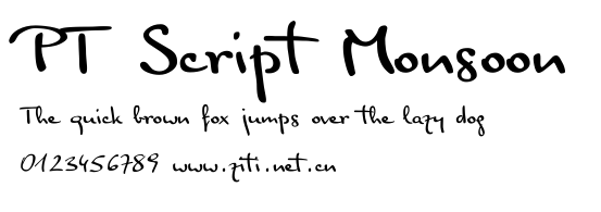 PT Script Monsoon.ttf字體轉換器圖片