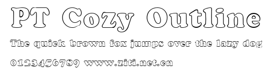 PT Cozy Outline.ttf字體轉換器圖片
