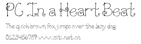 PC In a Heart Beat.ttf字體轉換器圖片