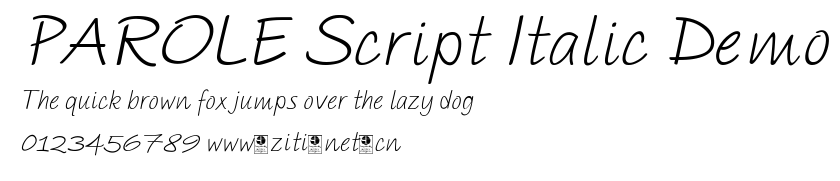 PAROLE Script Italic Demo.otf字體轉換器圖片