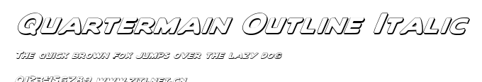 Quartermain Outline Italic.ttf字體轉換器圖片