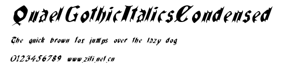 QuaelGothicItalicsCondensed.ttf字體轉換器圖片