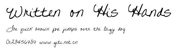 Written on His Hands.ttf字體轉換器圖片