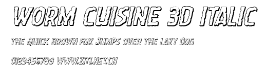 Worm Cuisine 3D Italic.ttf字體轉換器圖片