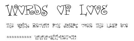 Words of love.ttf字體轉換器圖片