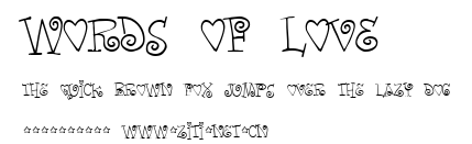 Words of love.ttf字體轉換器圖片