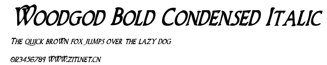 Woodgod Bold Condensed Italic.ttf字體轉換器圖片